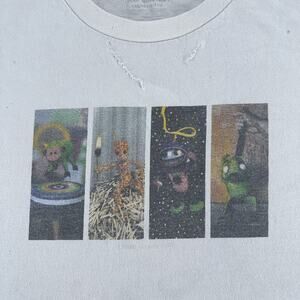 Cartoon workshop Mens 2XL White Art Graphic Distressed Y2K Surreal Tee